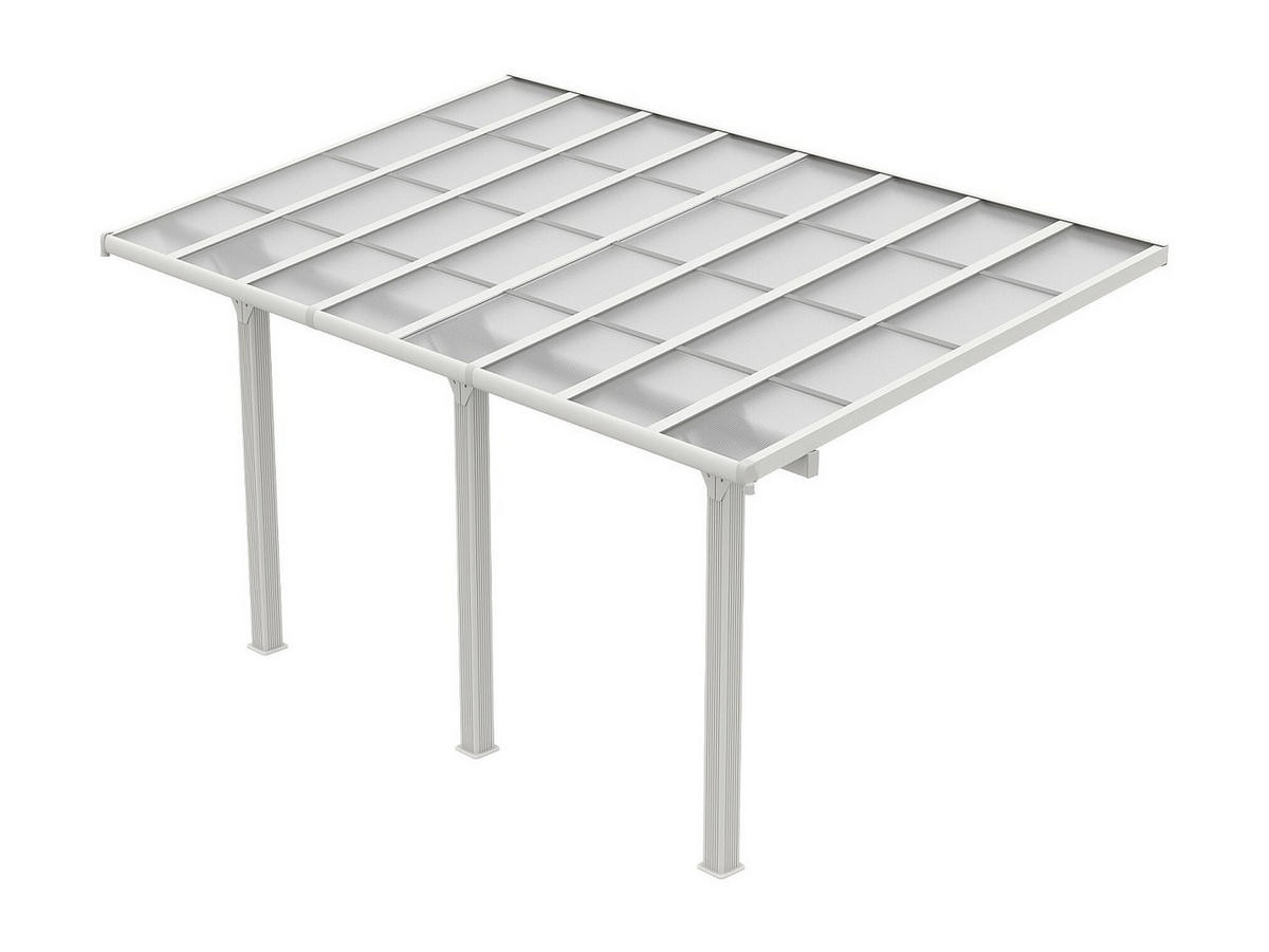 ANLEHNCARPORT - 1 Person - Plastik, Metall - Weiß - - Weiß, Kunststoff/Metall (496/285/310cm) - Vente-Unique