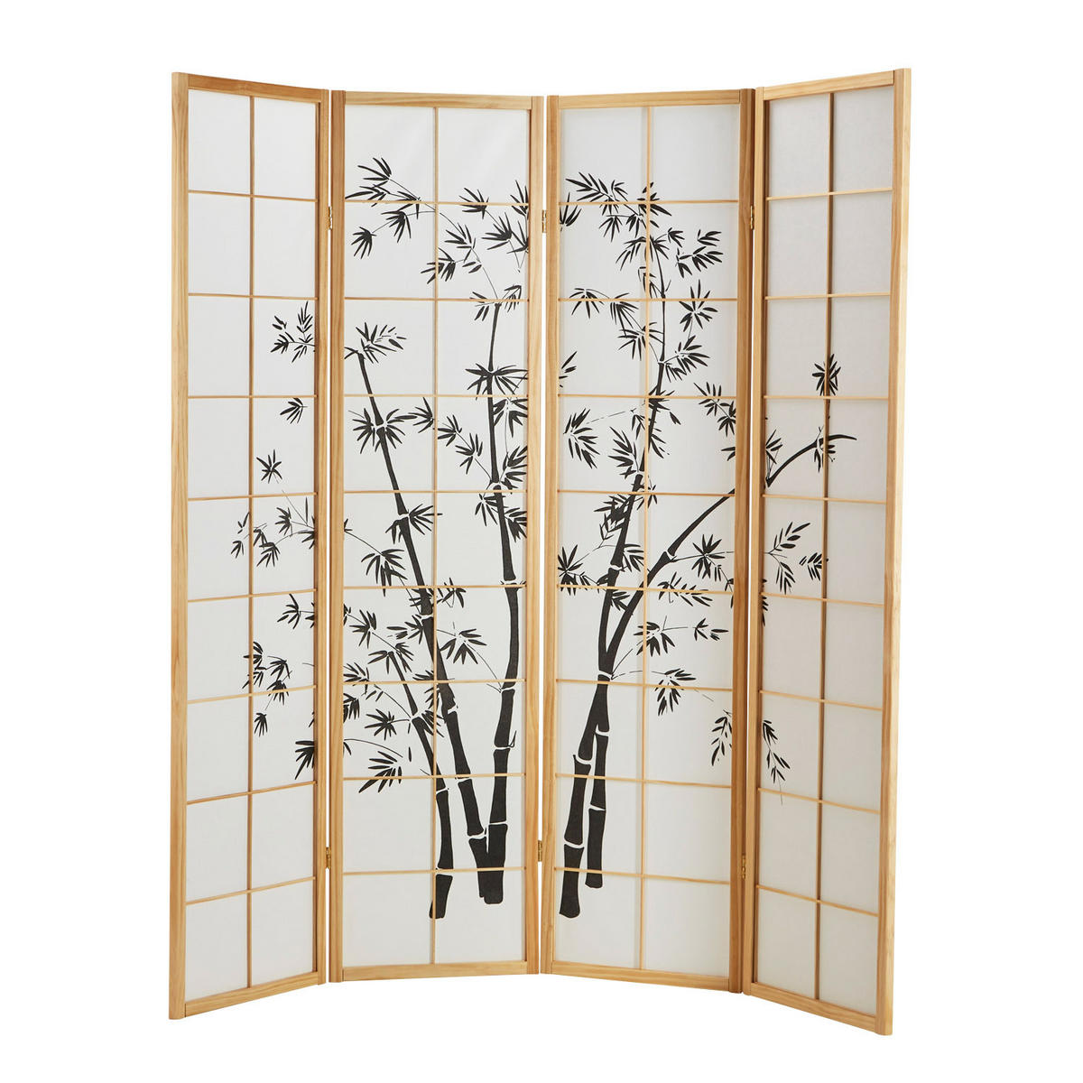 PARAVENT 4-tlg. 176/179 cm Braun Bambusmuster - Braun, Holz (176/179/2cm) - Homestyle4u
