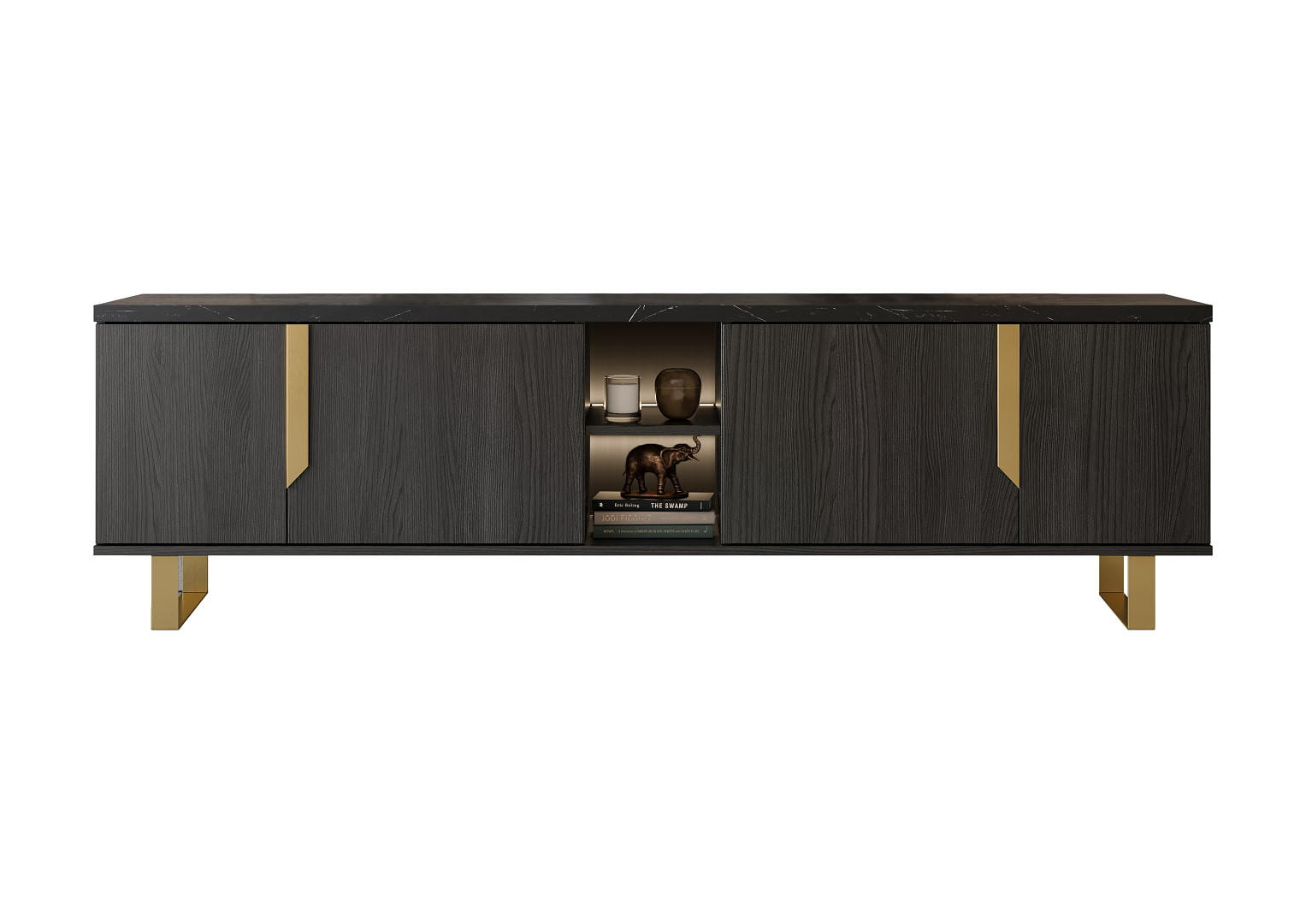 Interdesign24 Lowboard Schwarz 165x50x49 cm