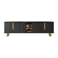 LOWBOARD ORION 165/205 cm in Rosenholzoptik mit Marmoroptik - Goldfarben/Schwarz, Holzwerkstoff/Metall (165/50/49cm) - Interdesign24