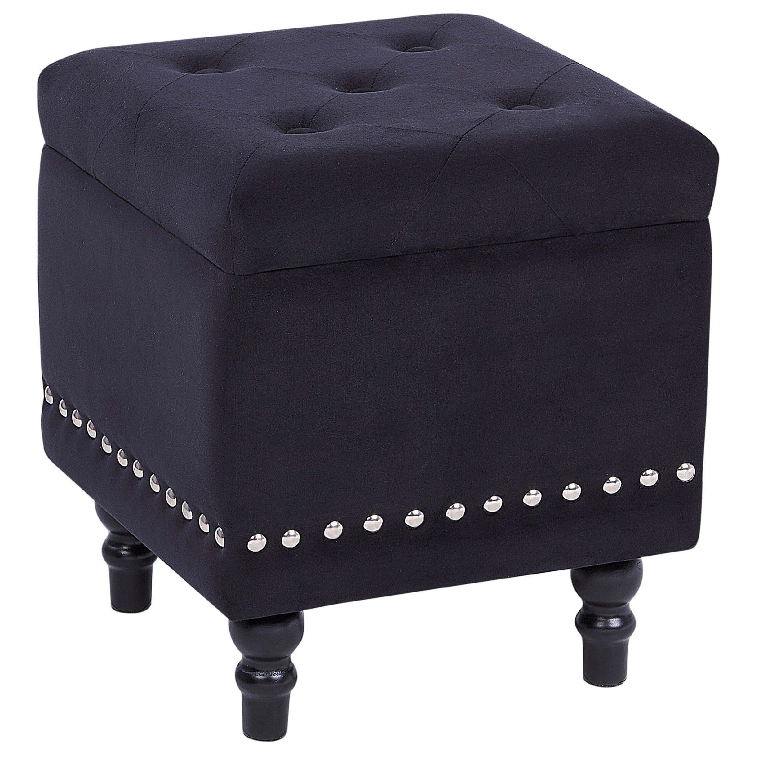 POUF Schwarz Loretto - Schwarz, Textil (37/40/37cm) - Beliani