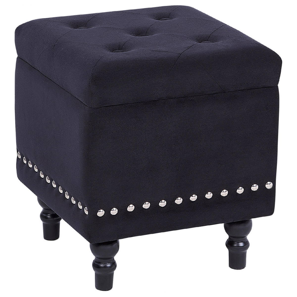 POUF Schwarz Loretto - Schwarz, Textil (37/40/37cm) - Beliani