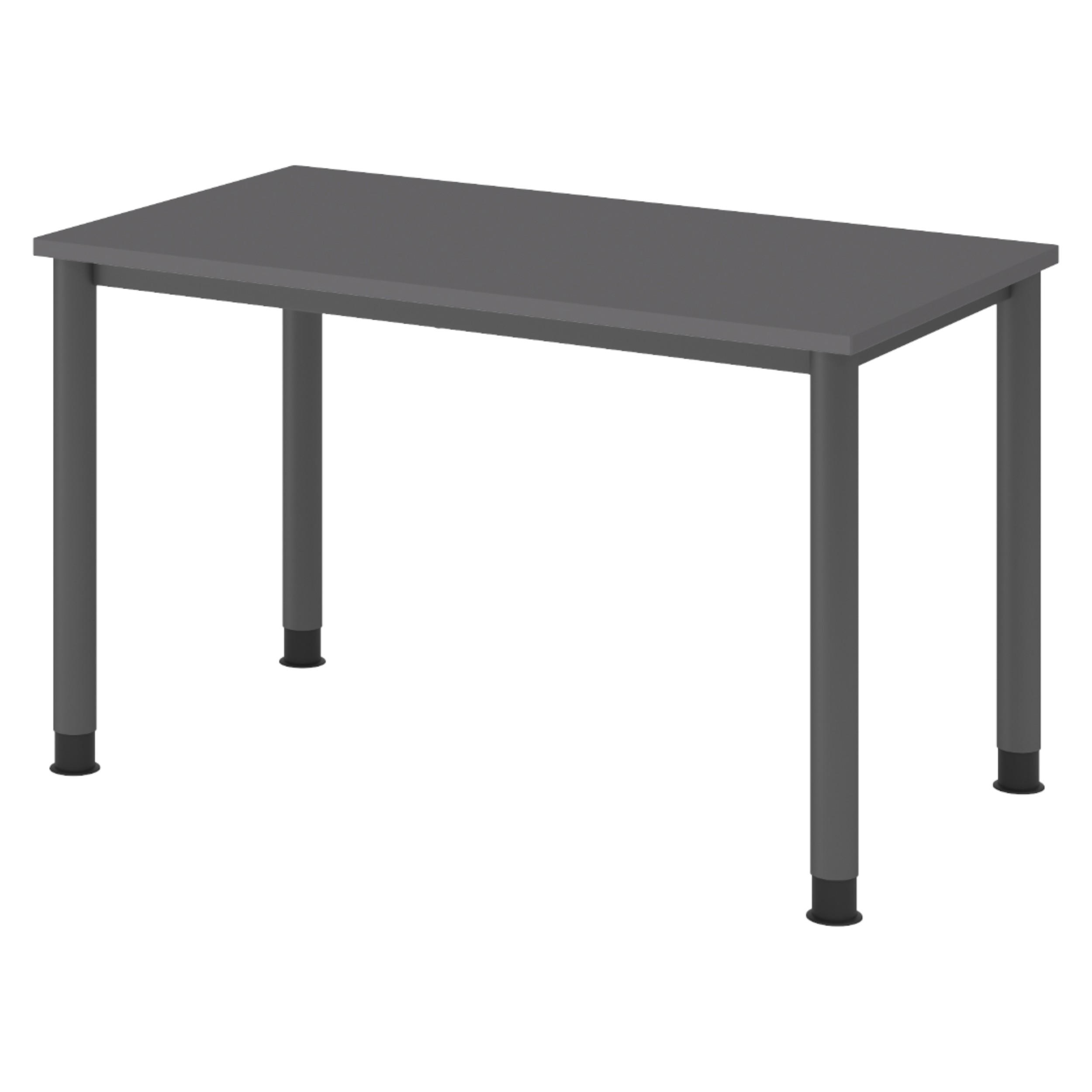 SCHREIBTISCH Serie-H (Mini) 67,2/120/74 cm in Graphitfarben/Graphitfarben - Graphitfarben, Holzwerkstoff (67.2/120/74cm) - bümö