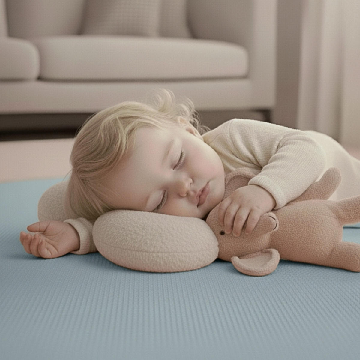 SPIELMATTE ab Null - 90 cm Baby Puzzlematte Blau - Blau, Kunststoff (30/30cm) - Littletom