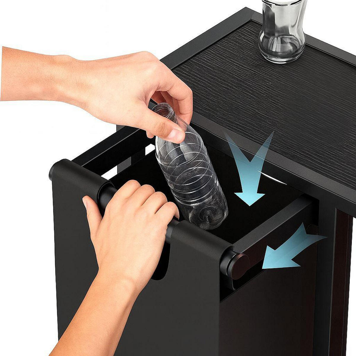 GETRÄNKEKISTENREGAL 4 Kisten mit Ablage Pfandflaschen - Schwarz, Metall (100/112/32cm) - DanDiBo