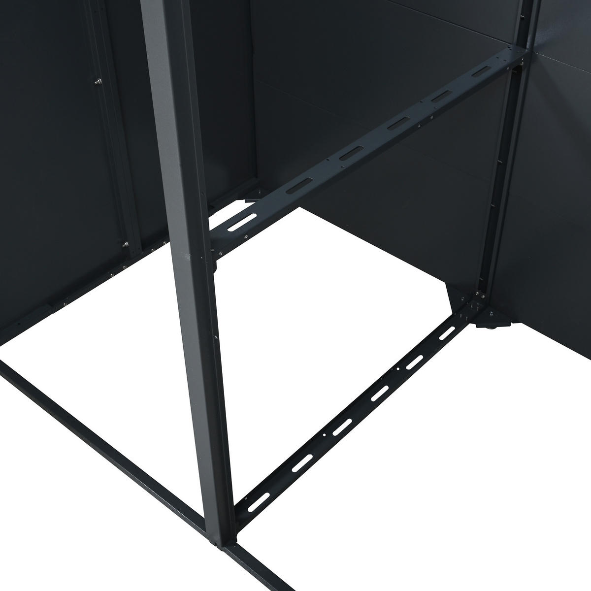 MÜLLTONNENBOX Zweiteilig Holzmaserung Grau - Grau, Metall (132/118.5/80cm) - ComfortXL