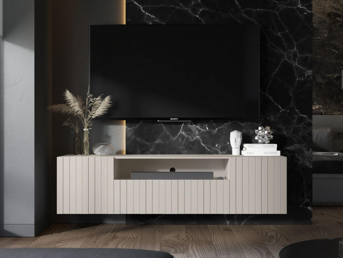 TV-LOWBOARD Elpis2 Kaschmir matt 150 cm - Kaschmir, Holzwerkstoff (150/37.5/36.5cm) - Meble Lindner