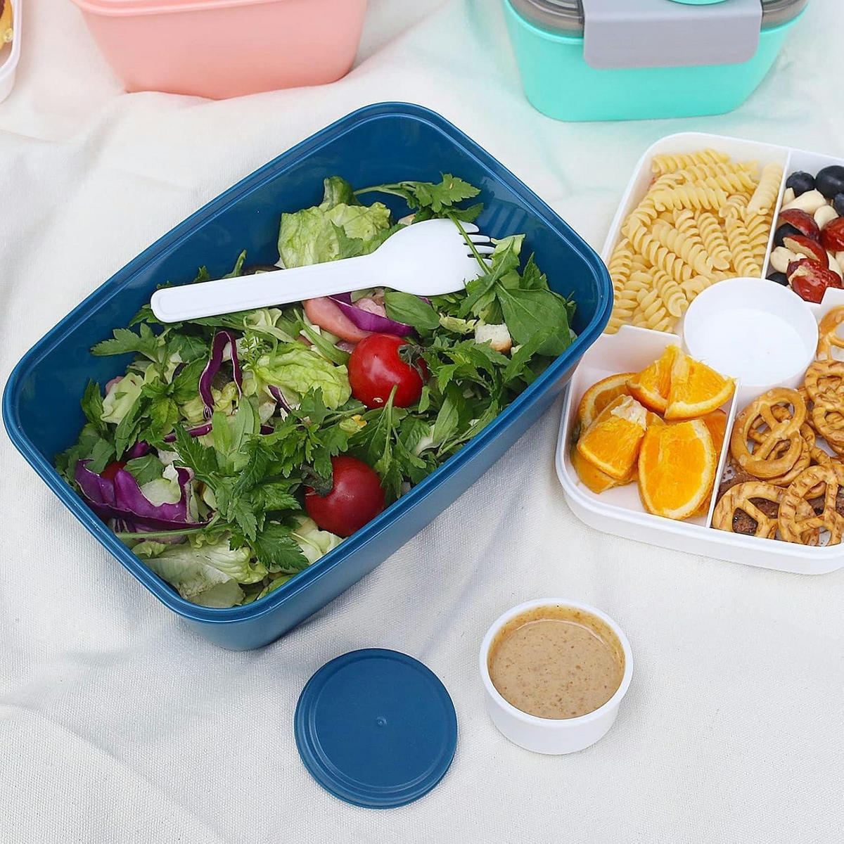 SALATBEHÄLTER Go To Lunchbox 2L Blau - Blau, Kunststoff (9.3/16/23.5cm)