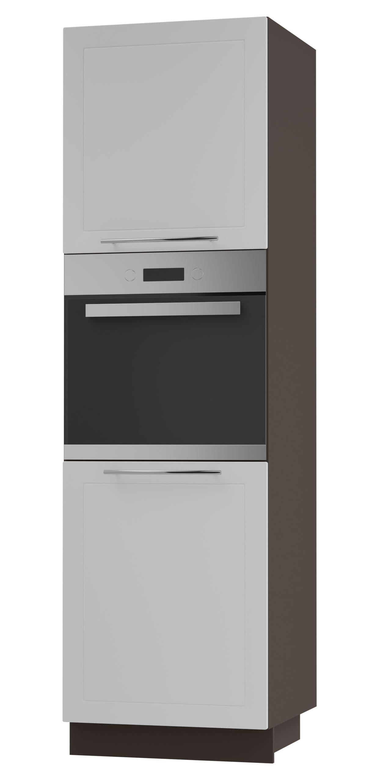 Feldmann-Wohnen Backofenhochschrank Weiß, Dunkelgrau 60x207x59 cm