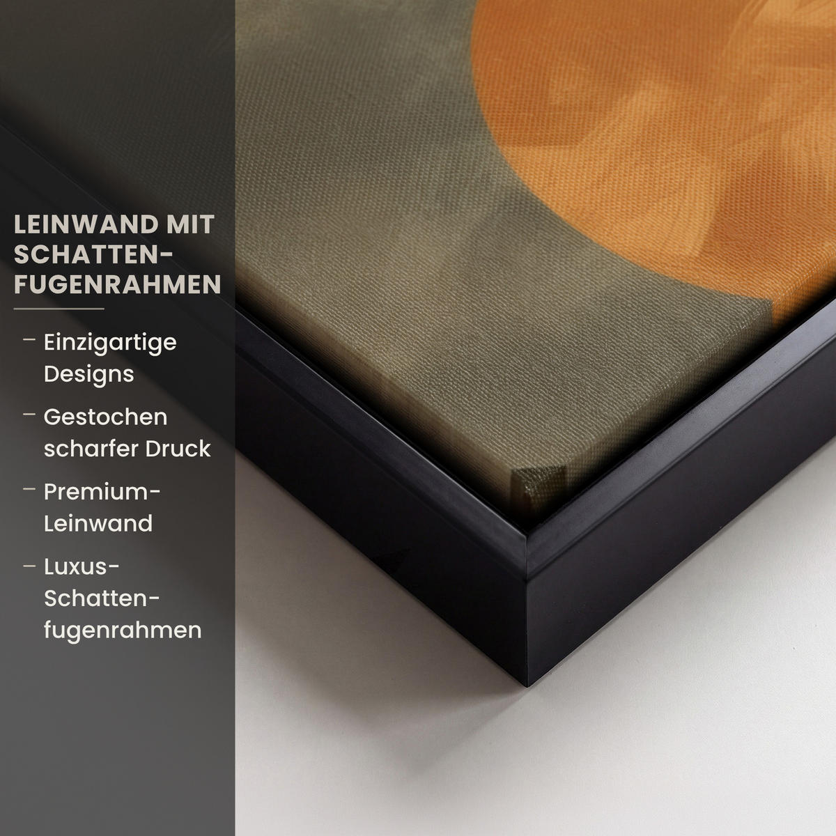 LEINWAND Bilder mit Rahmen - Formen - Rund - Blätter - Beige - 70x100 - Rostfarben, Textil (70/100cm) - MuchoWow