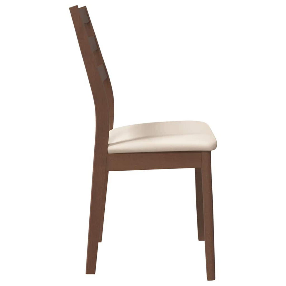 ESSZIMMERSTÜHLE mit Kissen 2 Stk. Braun Massivholz Gummibaum 48.5*49*90cm - Braun/Weiß, Holz (48.5/90/49cm) - ZMH