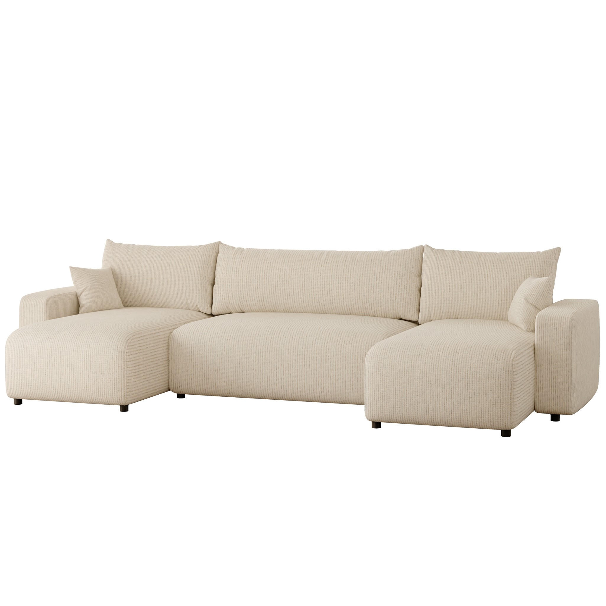 WOHNLANDSCHAFT Luna Mit Schlaffunktion - Creme, Holzwerkstoff/Textil (318/79/145cm) - Fun Möbel