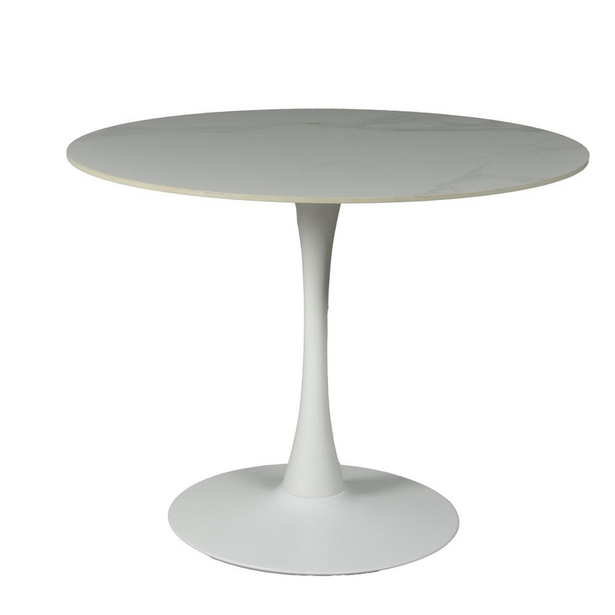 ESSTISCH aus Kunstein/ 4-5 Personen, D.100 cm, weiß - Weiß, Stein (100/100/77cm) - Weber Industries