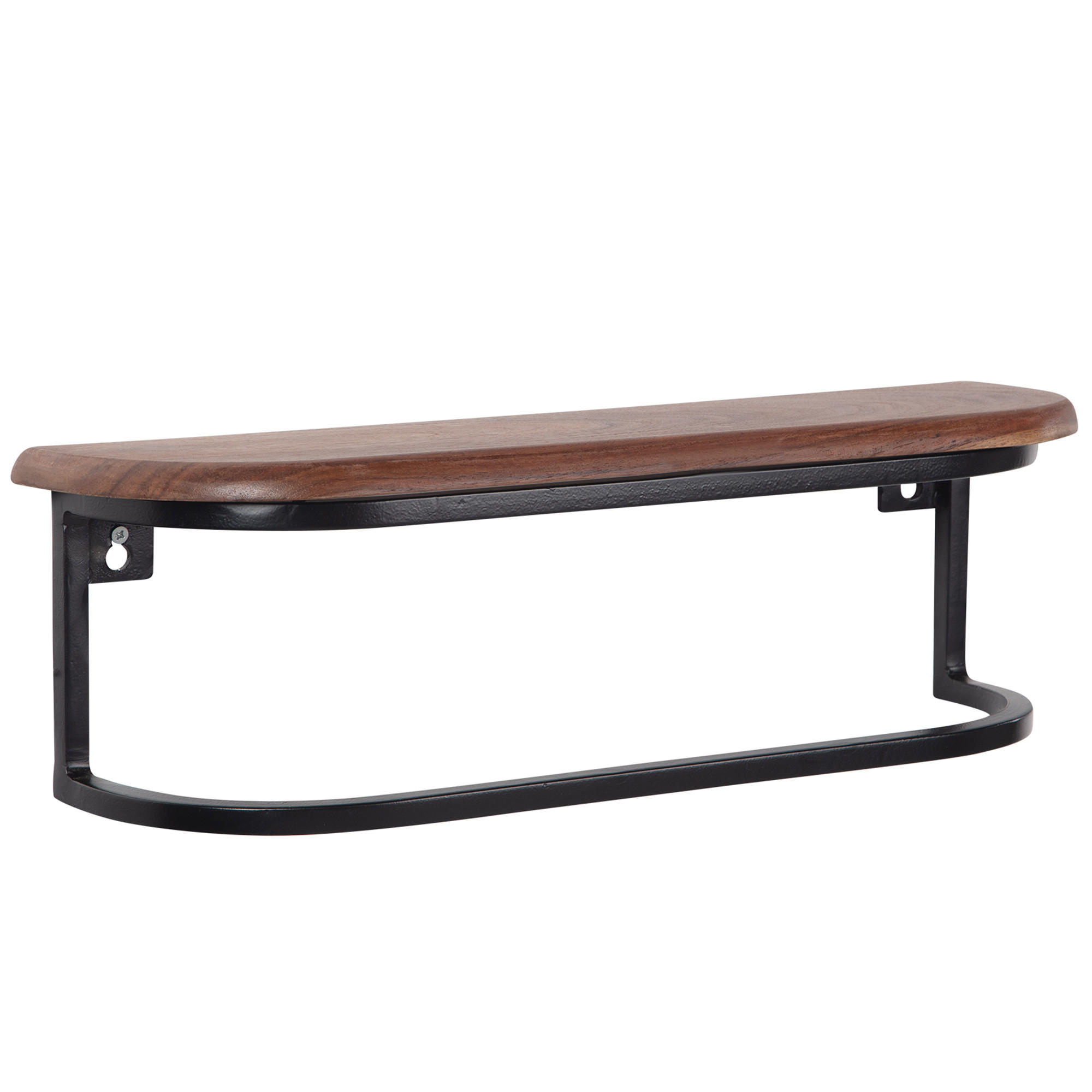 WANDREGAL Massivholz Metall Industrial Stil 50x15x13 cm - Schwarz/Braun, Holz/Metall (50/15/13cm) - KADIMA DESIGN