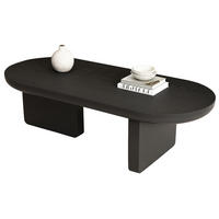COUCHTISCH oval 119,7 x 49,8 x 35,5 cm Schwarz MDF - Schwarz, Holzwerkstoff (119.7/49.8/35.5cm) - Meubliv