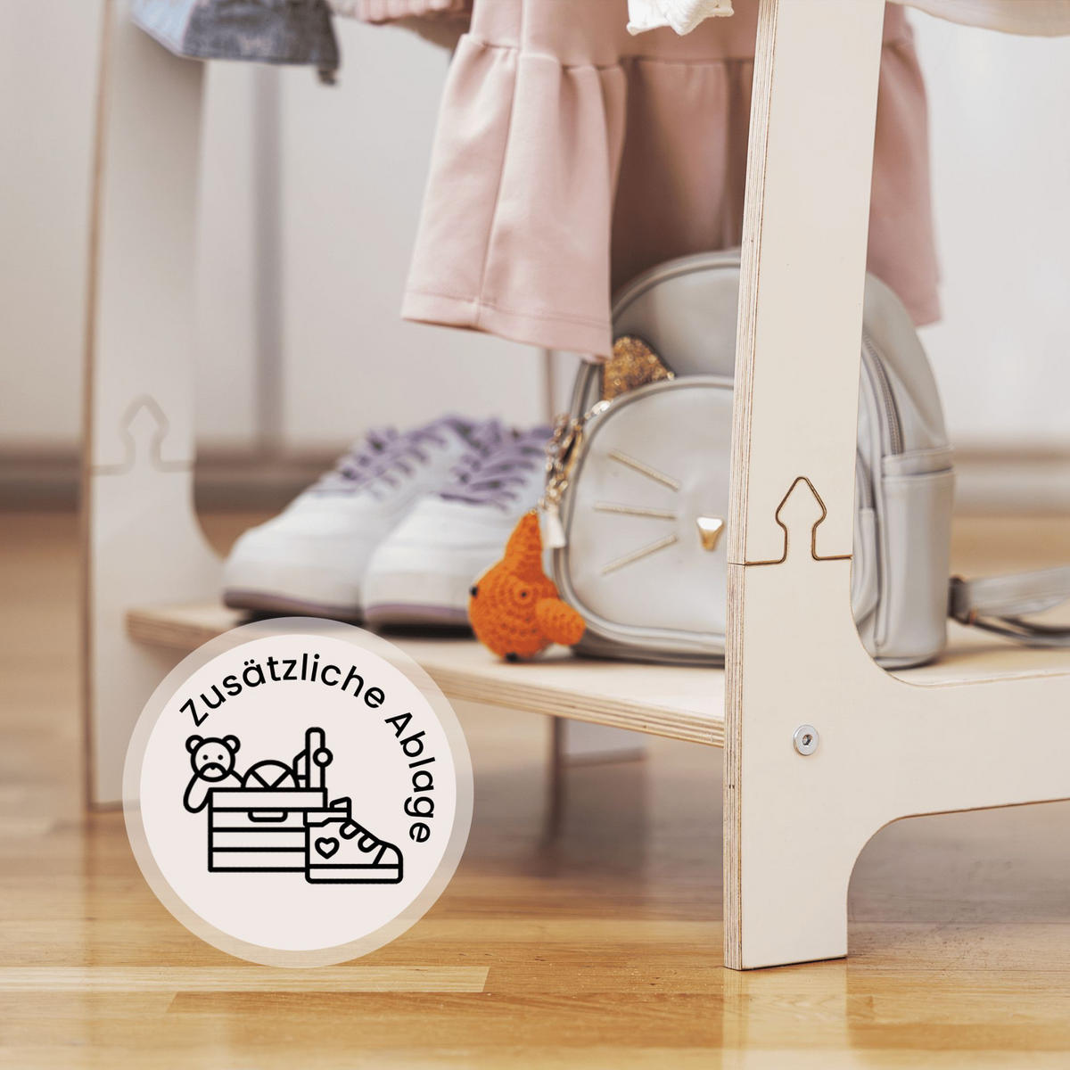 KLEIDERSTÄNDER für Kinder, Weiß - Weiß, Holz (36/97/98cm) - MeowBaby