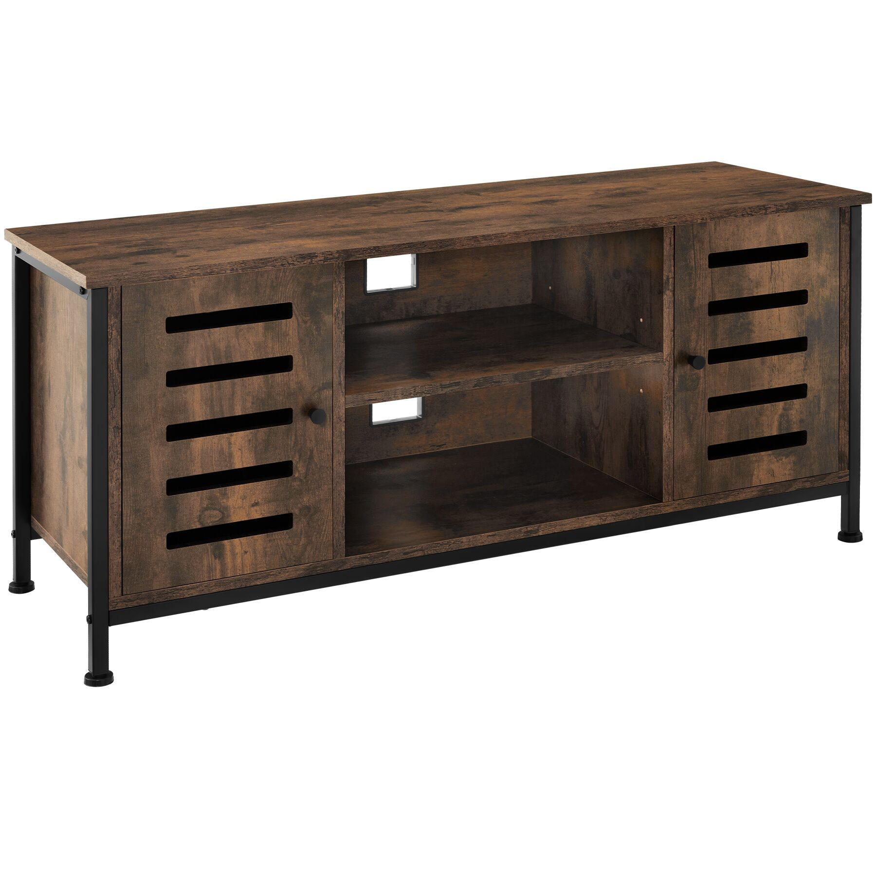 TV-BOARD Carlow,110 x 41,5 x 50,5 cm,Industrial Holz dunkel, rustikal - Rostfarben, Holzwerkstoff (41.5/50.5/110cm) - tectake