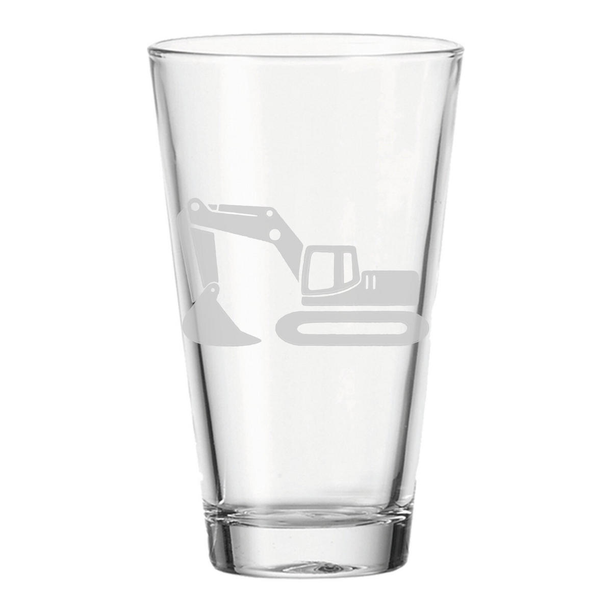 KINDERBECHER Baustellenfahrzeuge transparent 300 ml 3er Set - Transparent, Glas (0.3L) - LUXENTU