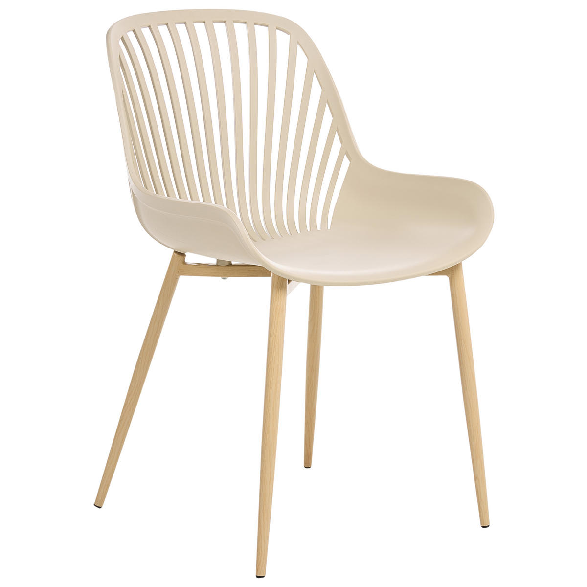 ESSZIMMERSTUHL 4er Set Beige Kleve - Hellbraun/Beige, Kunststoff (49/82/57cm) - Beliani