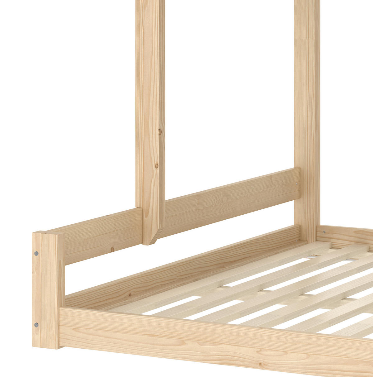 ETAGENBETT mit Bettgitter und Stauraumleiter, Natur/Weiß, 90/140/200 cm - Naturfarben, Holz (140/200cm) - MIVRAY