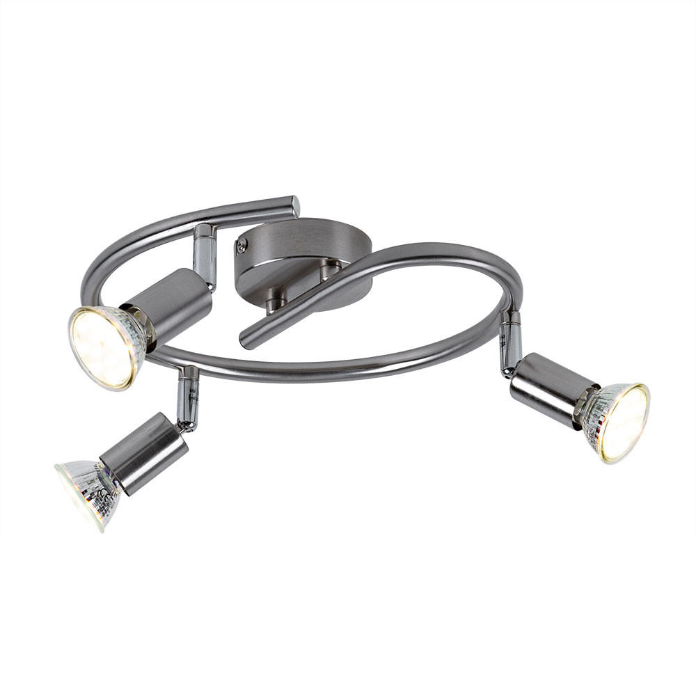 LED DECKENLEUCHTE MATRIX Matt Nickel Silber - Silberfarben, Metall (25/25/15cm)
