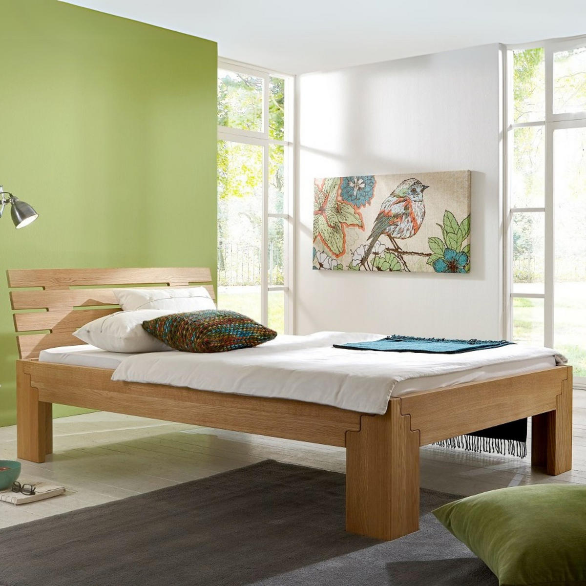 MASSIVHOLZBETT 180/200 cm aus Wildeiche - Braun, Holz (180/200cm) - MeinMassivholz