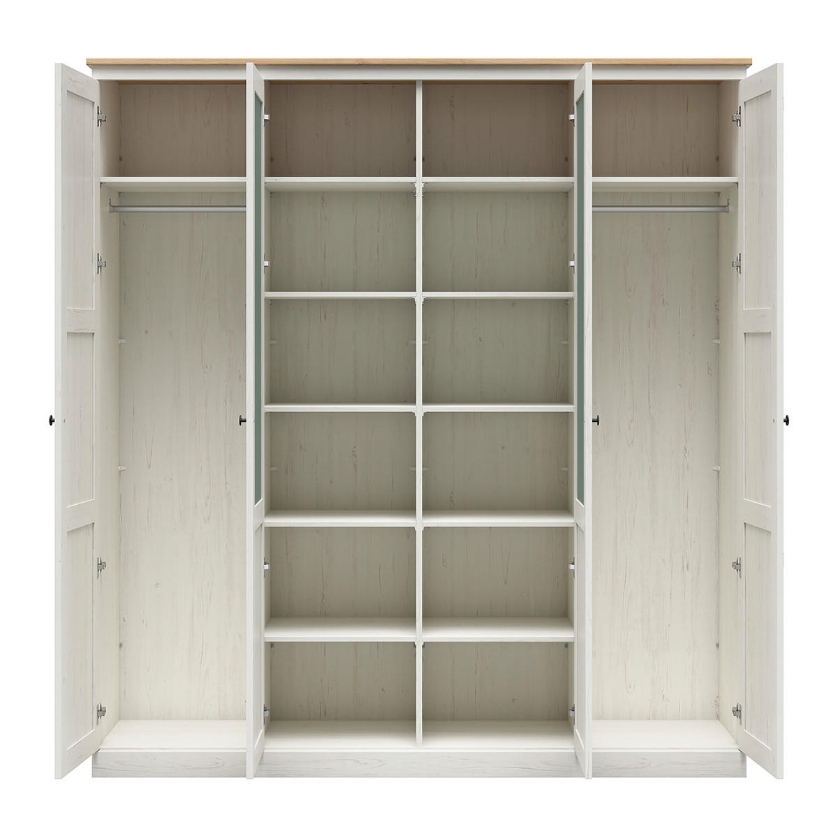 SKŘÍŇ 4DVEŘOVÁ Victoria Bílá a dřevo - bílá, kompozitní dřevo (203/220/58cm) - Petits-meubles