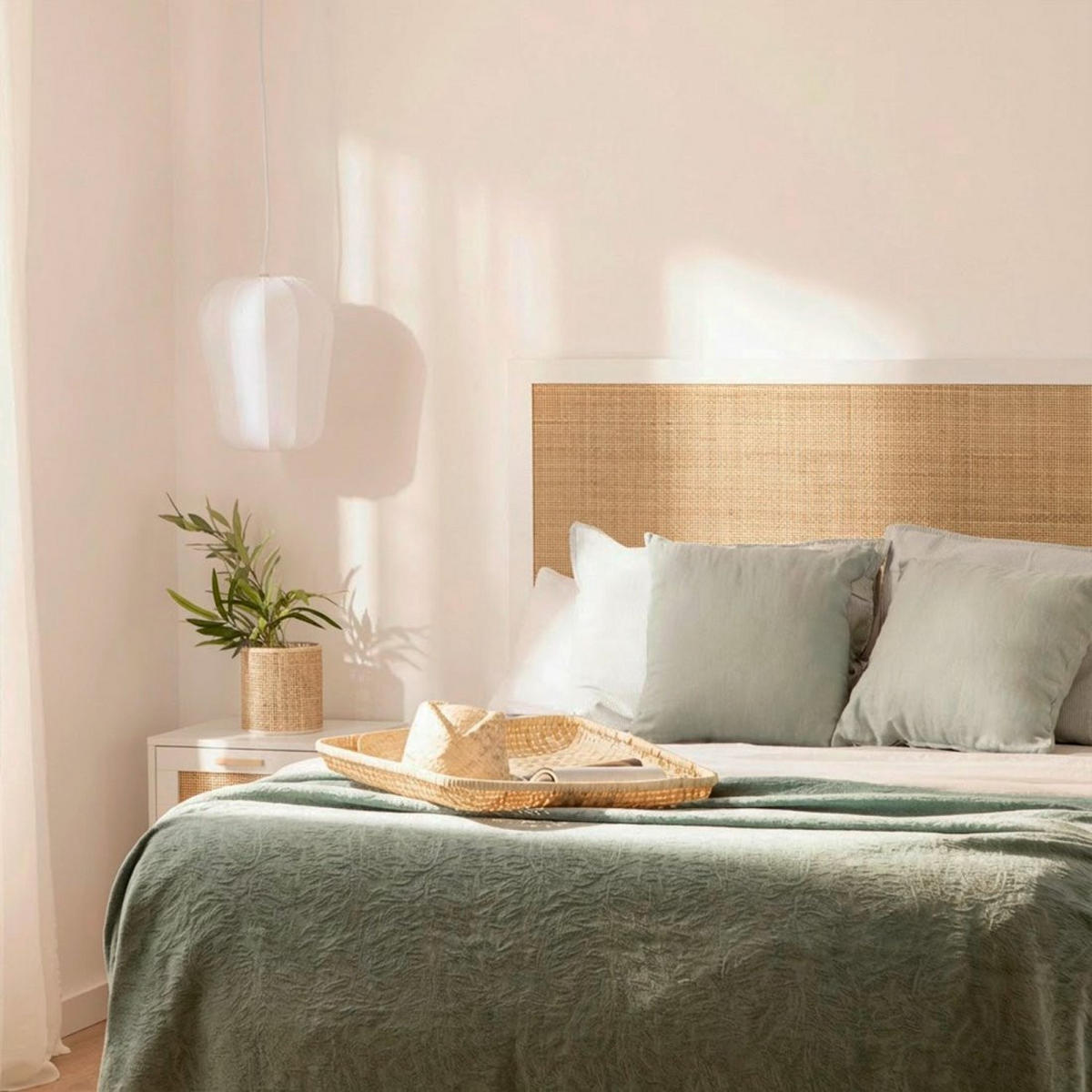 KOPFTEIL DOPPELTES Tahiti Weiß 160 cm x 59 cm - Weiß, Naturmaterialien (160/2cm) - Klast Home