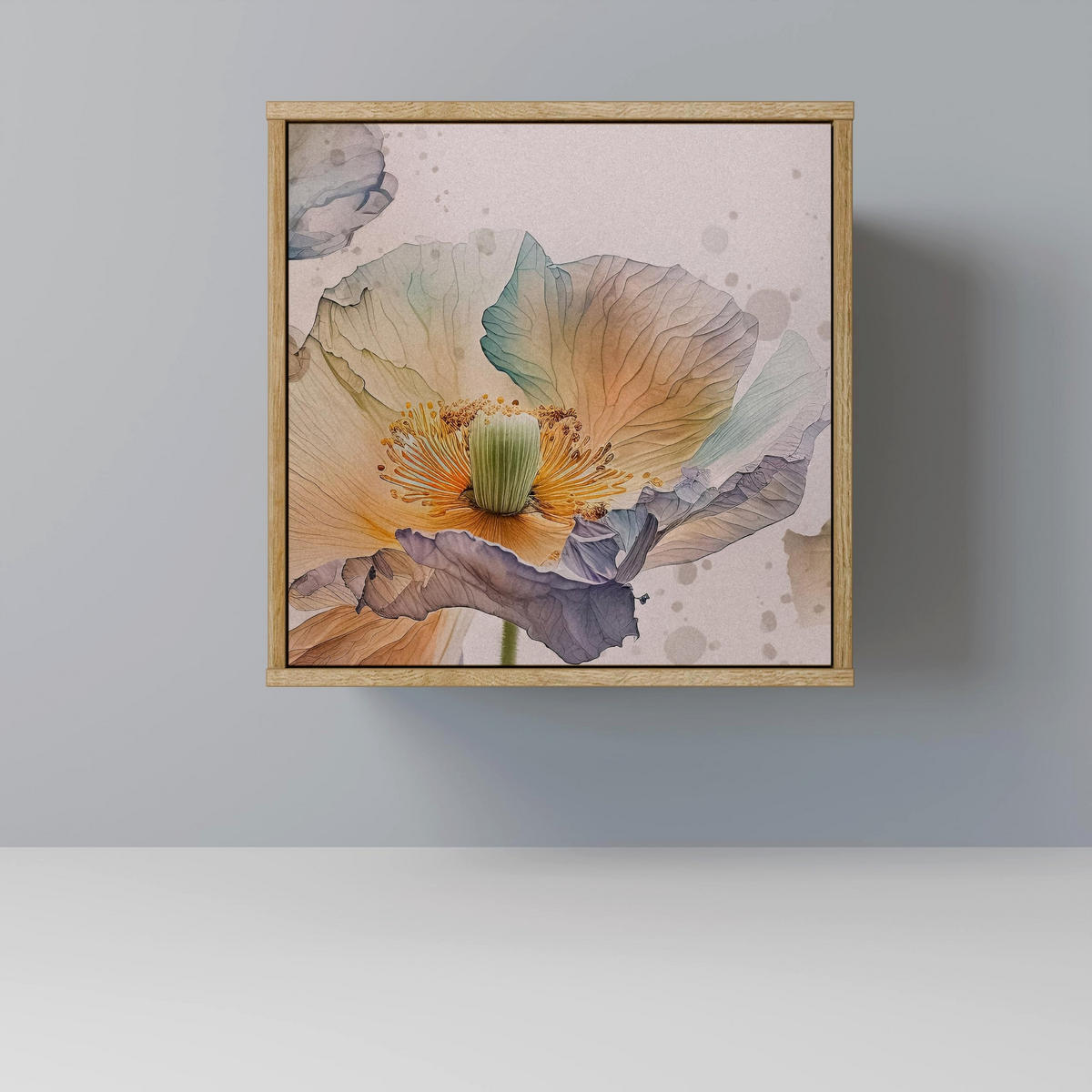 SIDEBOARD SOFTEN POPPY, Eichefarben, 57,5x42x75,5 cm, Goldfarbene Metallfüße - Eichefarben/Goldfarben, Holzwerkstoff/Metall (57.5/75.5/42cm) - SpaceRebels