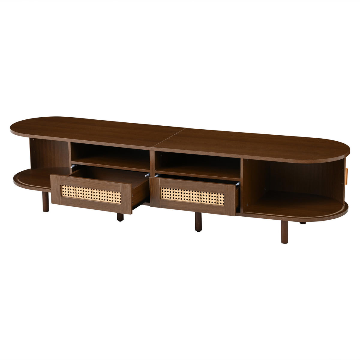 TV-SCHRANK 170/40/40 cm Nussbaum mit 2 Schubladen und 2 Schiebetüren - Nussbaumfarben, Holz/Holzwerkstoff (170/40/40cm) - Oxeza