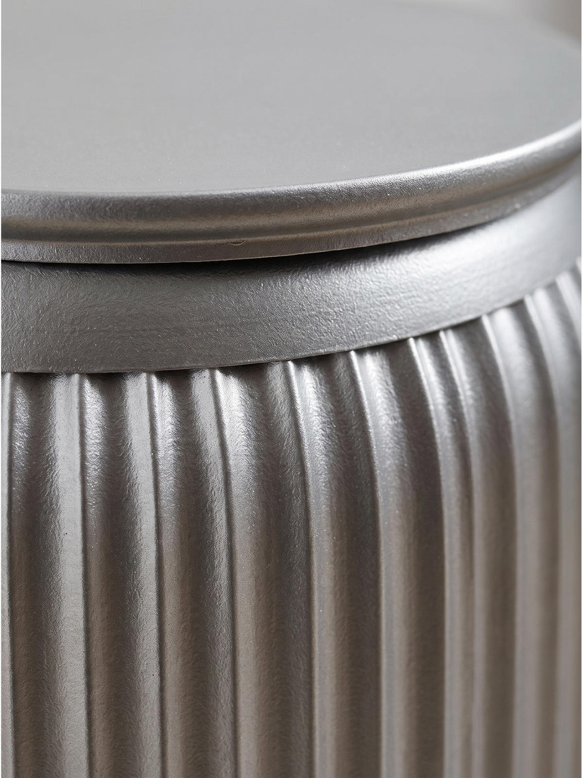 BEISTELLTISCH LAITA, Eisen, mit Stauraum, Silber, Ø 35 x 50 cm - Silberfarben, Metall (35/35/50cm) - KADIMA DESIGN