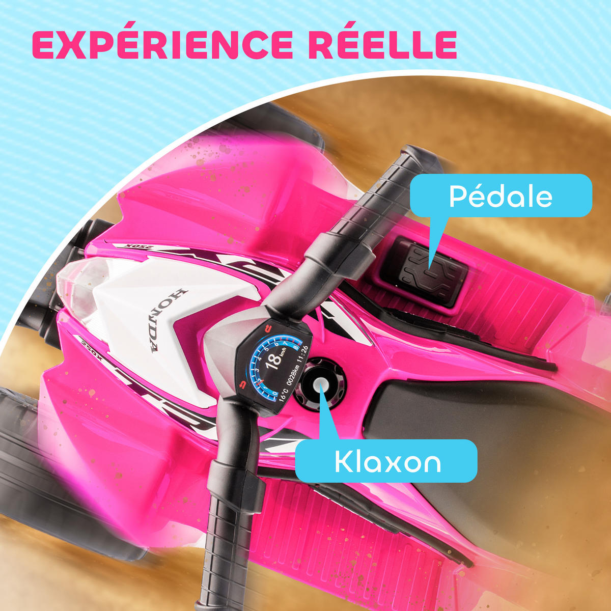 ELEKTRO-QUAD DE-13081 LED-Scheinwerfer Rosa - Pink, Kunststoff (65.5/38.5/43.5cm) - ComfortXL