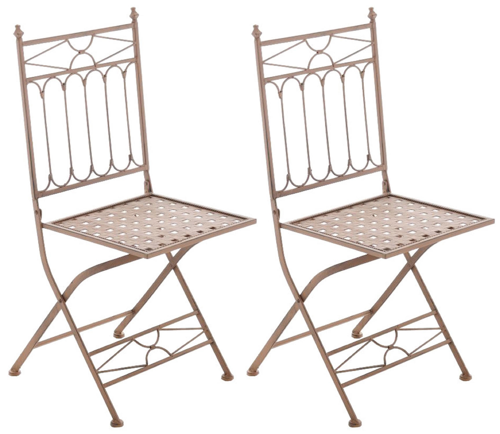 KLAPPSTUHL Asiri - 2er Set - antik braun - Braun, Metall (40/43/95cm) - TPFLiving