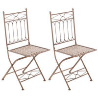 KLAPPSTUHL Asiri - 2er Set - antik braun - Braun, Metall (40/43/95cm) - TPFLiving