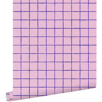 TAPETE Karomuster 50 x 900 cm - Lila, Papier (50/900cm) - ESTAhome