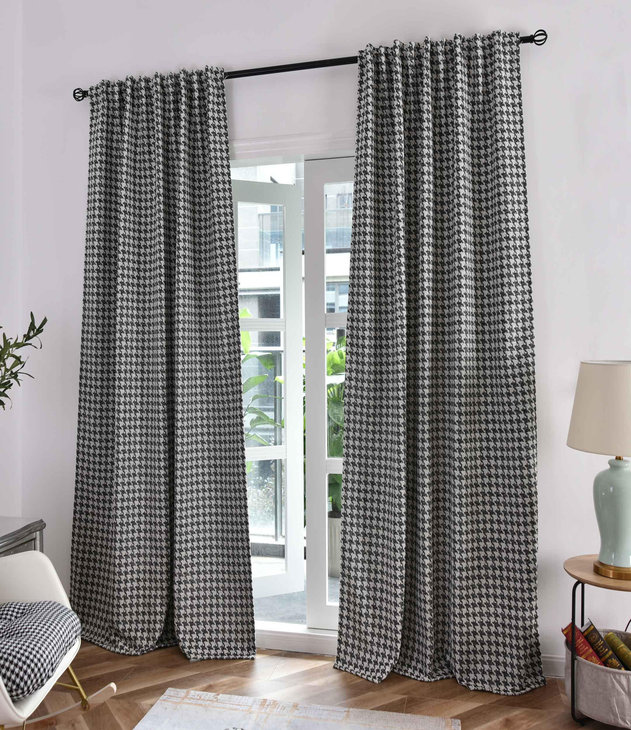 VORHANG 2ER SET PARIS HxB 245x140 cm Creme Schwarz - Creme, Textil (140/245cm) - Gardinenbox