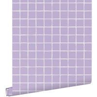 TAPETE Karomuster 50 x 900 cm - Lila, Papier (50/900cm) - ESTAhome