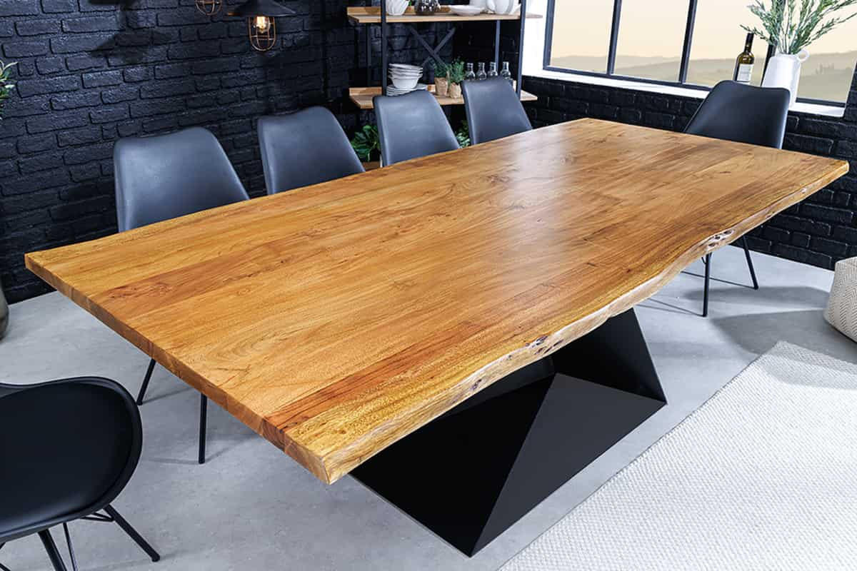 ESSTISCH MAMMUT BALANCE Akazie Braun 200cm - Schwarz/Braun, Holz/Metall (100/200/76cm) - riess-ambiente