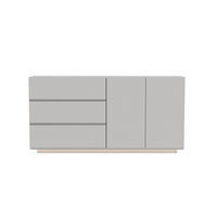 SIDEBOARD WEISS Hochglanz mit LED-Beleuchtung, 3 Schubladen & 2 Türen - Weiß, Holzwerkstoff (35/76/160cm) - SHOPENTRA