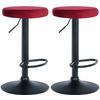 BARHOCKER 2er Set Samt rot - Rot, Textil/Metall (38.5/60/38.5cm) - CLP