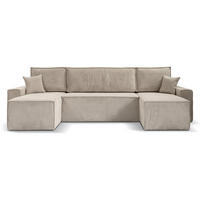 WOHNLANDSCHAFT Hektor U mit Schlaffunktion cappuccino - Beige, Textil (318/94/152cm) - Beautysofa