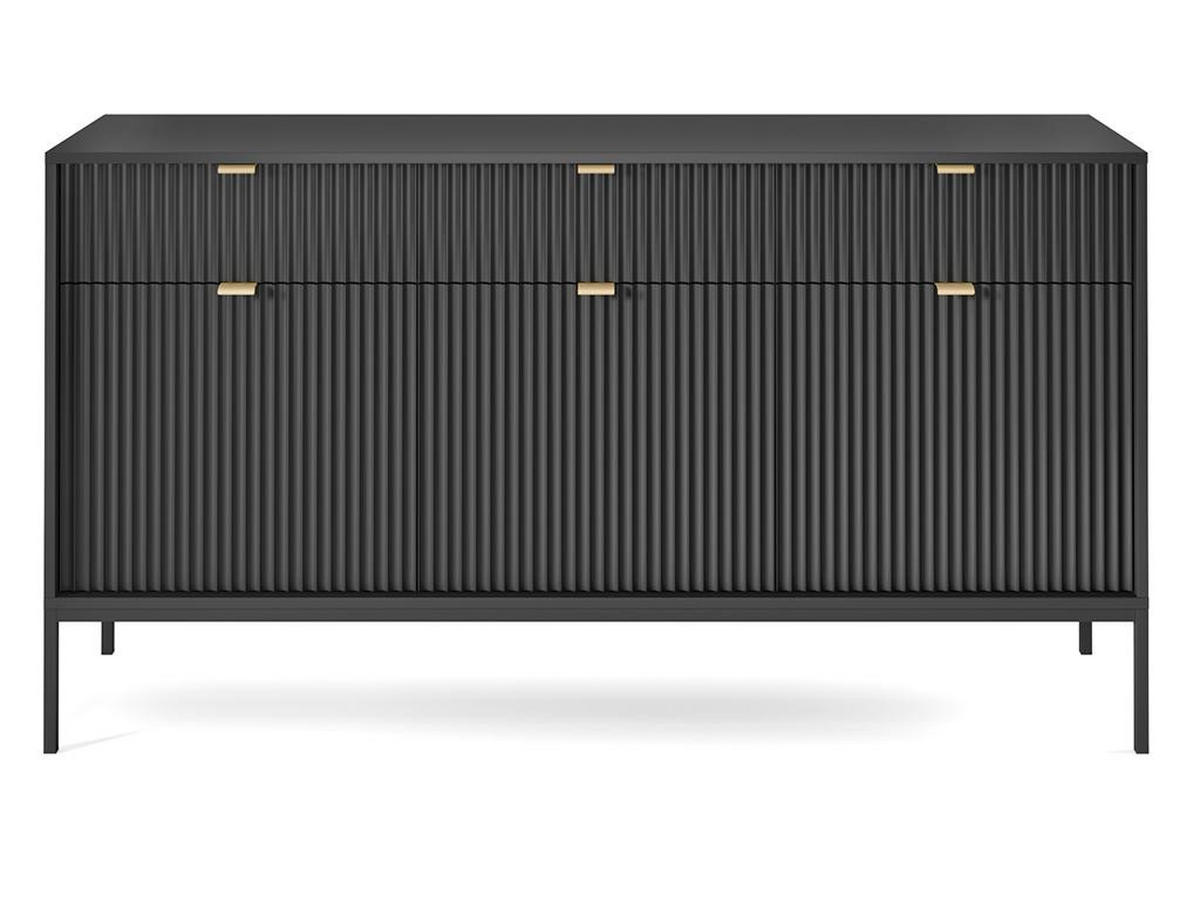 SIDEBOARD mit 3 Türen & 3 Schubladen - Schwarz - LIOUBA - Schwarz, Holz (39/83/154cm) - Pascal Morabito