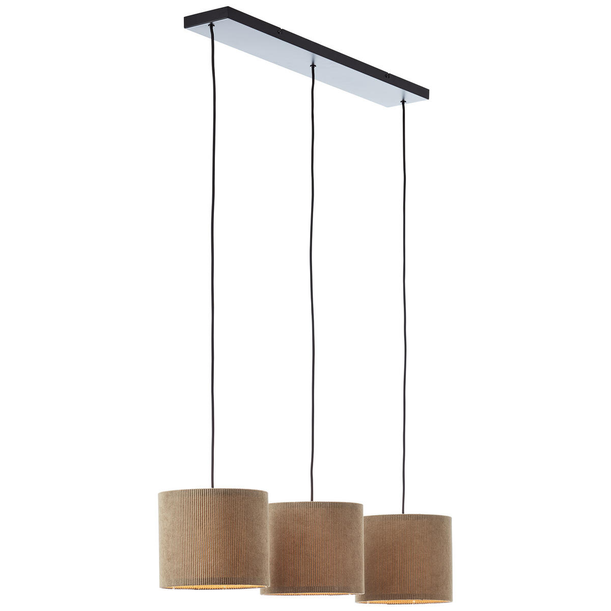 PENDELLEUCHTE Cord-Lampenschirm 60100/22 - Grau, Metall (23/94/150cm) - Brilliant