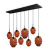 HÄNGELEUCHTE Echos 8-flammig Braun Ø 18/25cm - Schwarz/Braun, Glas (18/18/20cm) - s.luce