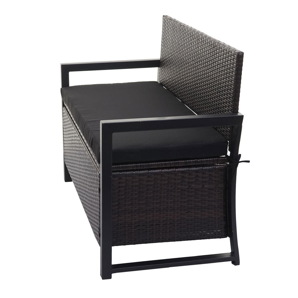 POLY-RATTAN 2ER SITZBANK Braun, Schwarz - Schwarz/Braun, Kunststoff (117/87/57cm) - MCW