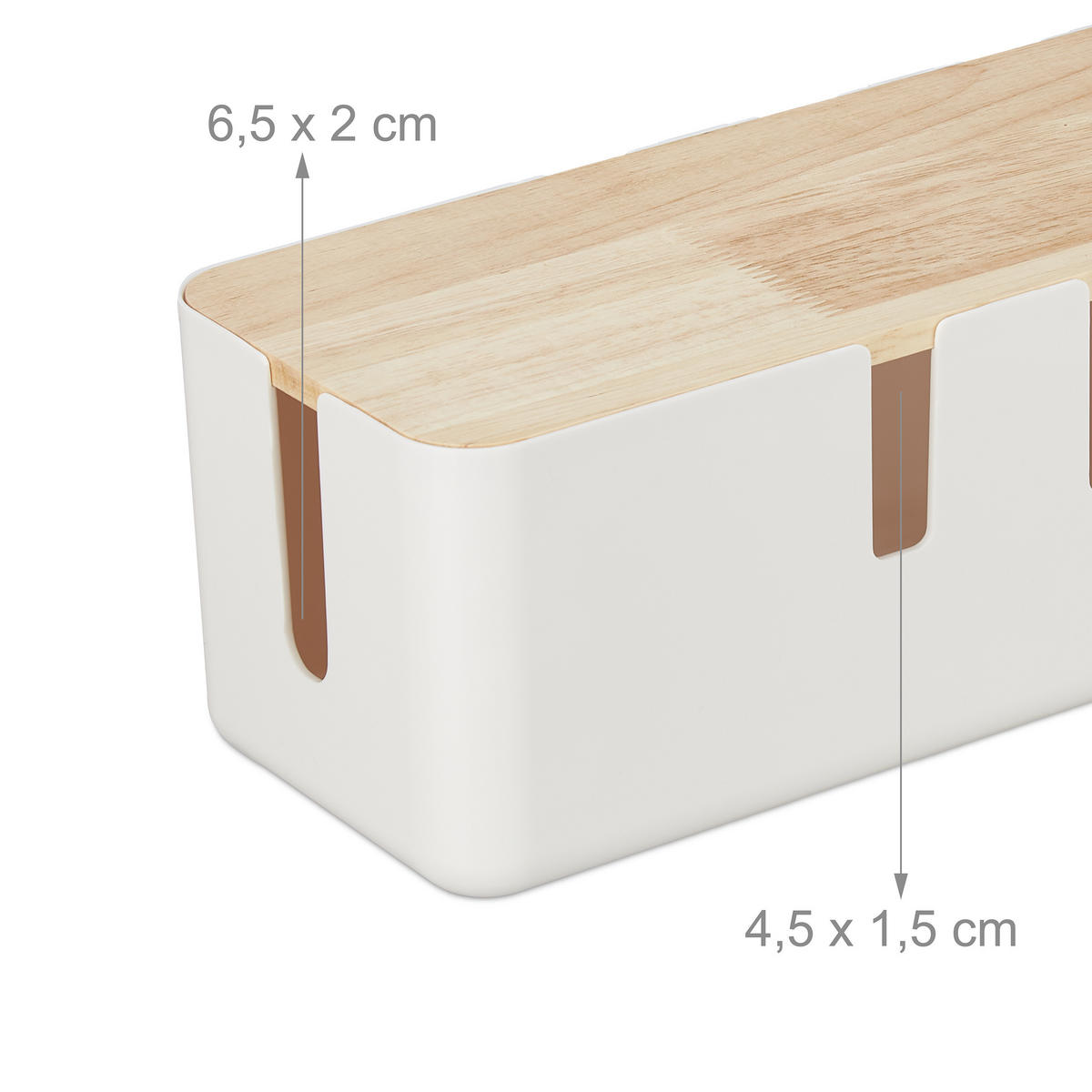 KABELBOX - Weiß, Holz/Kunststoff (12.5/30.5/11.5cm) - Relaxdays