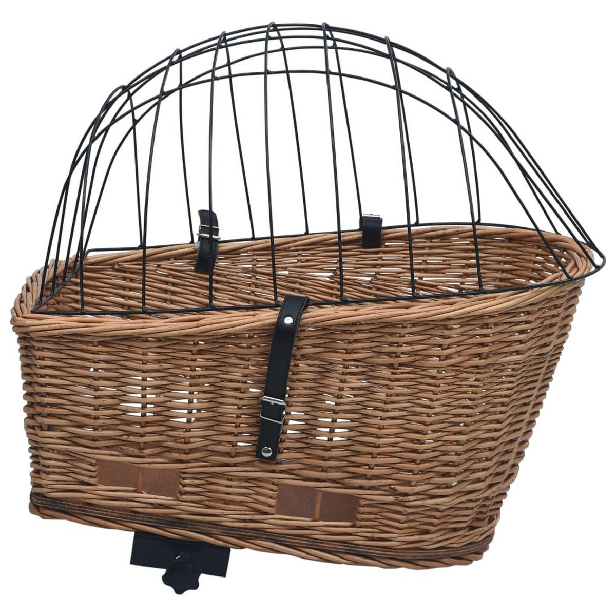 FAHRRADKORB Gepäckträger Mit Deckel 55/31/36 Cm Natur Weide - Braun, Naturmaterialen (31/26/55cm) - vidaXL
