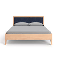 MASSIVHOLZBETT Silva aus Buche 200x220 cm, Storm 77 - Blau/Buchefarben, Holz (200/220cm) - Danzz