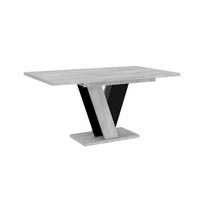 ESSTISCH Ausziehbar 120–160 cm in Betongrau mix Weiß - Grau, Metall (90/160/75cm) - Home Collective