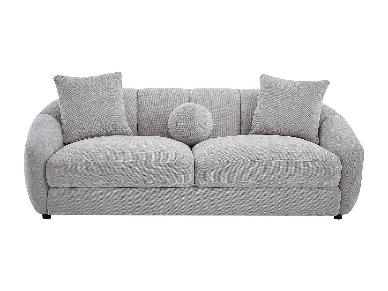 SOFA - 3 Personen - stoff - hellgrau Nafeki - Hellgrau, Textil (216/78/96cm) - Vente-Unique